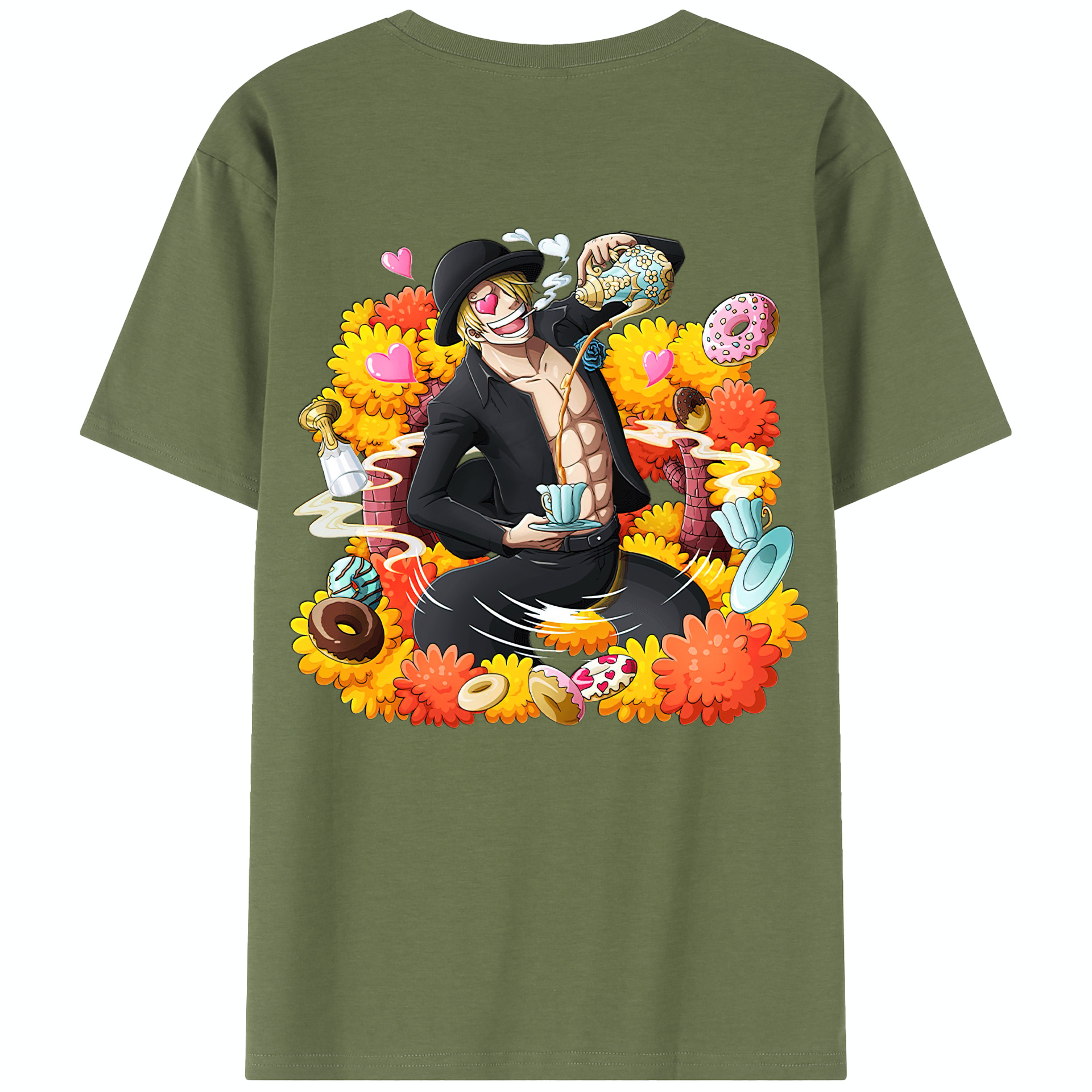 ワンピース サンジ ONE PIECE Sanji 綿100％半袖Tシャツ（背面プリント）